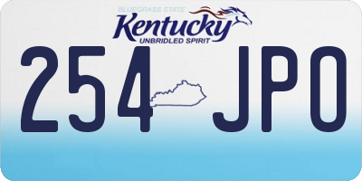 KY license plate 254JPO