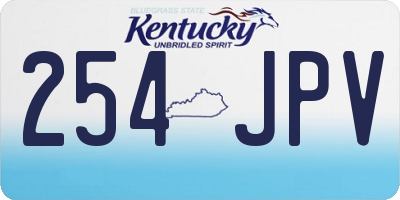 KY license plate 254JPV