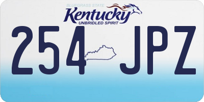 KY license plate 254JPZ