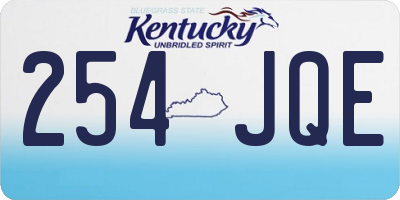 KY license plate 254JQE