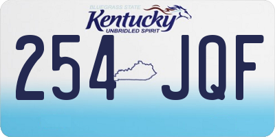 KY license plate 254JQF