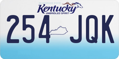 KY license plate 254JQK