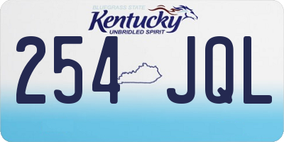 KY license plate 254JQL