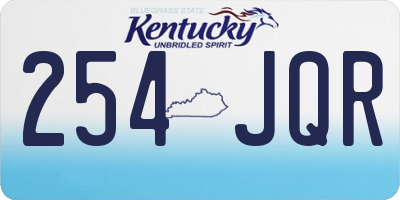 KY license plate 254JQR