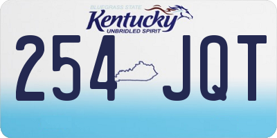 KY license plate 254JQT