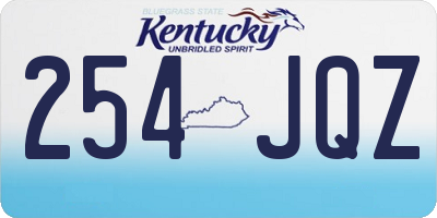 KY license plate 254JQZ