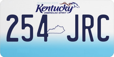 KY license plate 254JRC