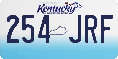 KY license plate 254JRF