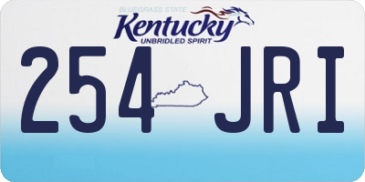 KY license plate 254JRI