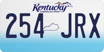 KY license plate 254JRX