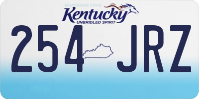 KY license plate 254JRZ