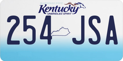 KY license plate 254JSA