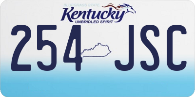 KY license plate 254JSC