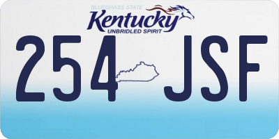KY license plate 254JSF