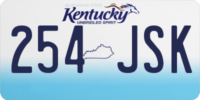 KY license plate 254JSK