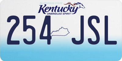 KY license plate 254JSL