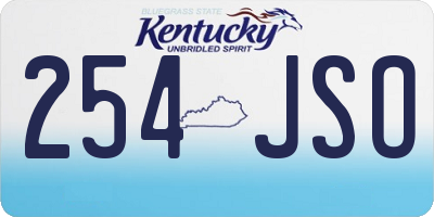 KY license plate 254JSO