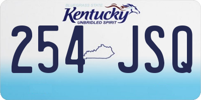 KY license plate 254JSQ