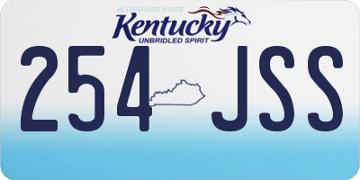 KY license plate 254JSS