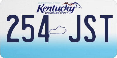 KY license plate 254JST