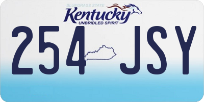 KY license plate 254JSY