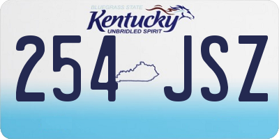 KY license plate 254JSZ