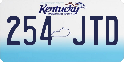 KY license plate 254JTD