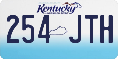 KY license plate 254JTH
