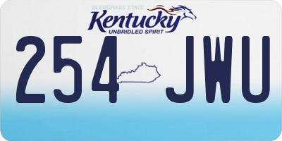 KY license plate 254JWU