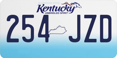 KY license plate 254JZD