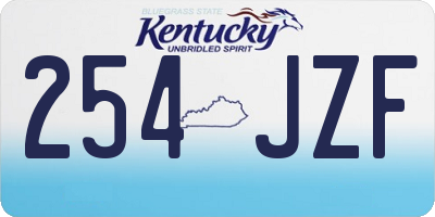 KY license plate 254JZF