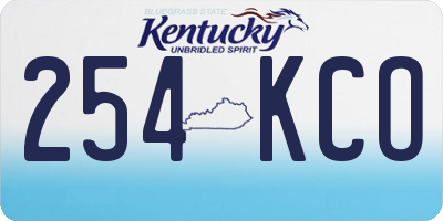 KY license plate 254KCO