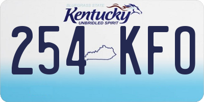 KY license plate 254KFO