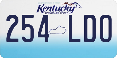 KY license plate 254LDO
