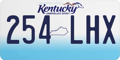 KY license plate 254LHX