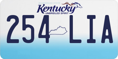 KY license plate 254LIA