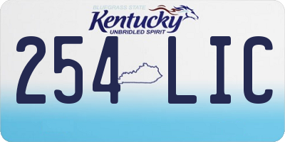 KY license plate 254LIC