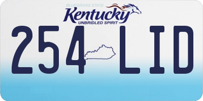 KY license plate 254LID