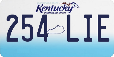 KY license plate 254LIE