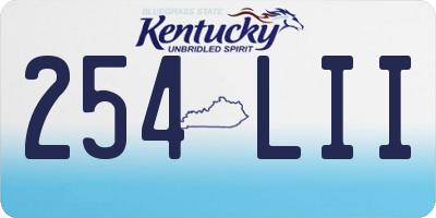 KY license plate 254LII