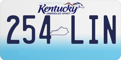 KY license plate 254LIN