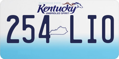 KY license plate 254LIO