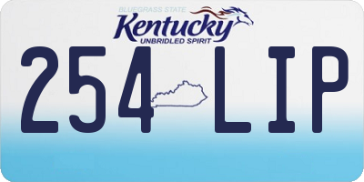 KY license plate 254LIP