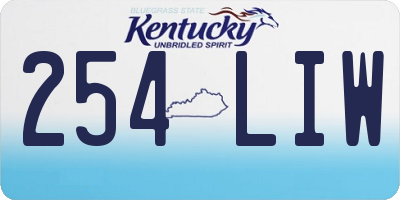 KY license plate 254LIW