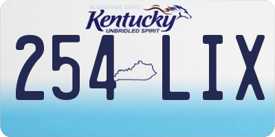 KY license plate 254LIX