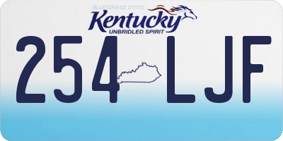 KY license plate 254LJF