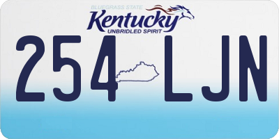 KY license plate 254LJN