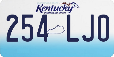 KY license plate 254LJO