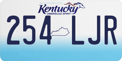 KY license plate 254LJR
