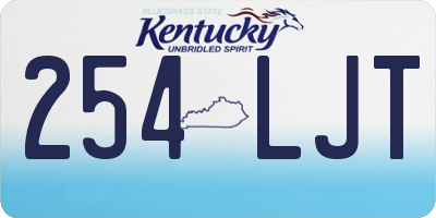 KY license plate 254LJT